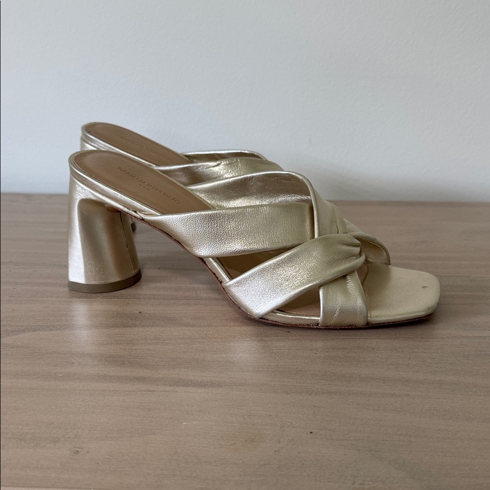 Banana Republic Gold Heeled Sandals